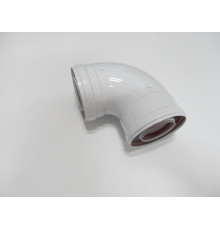 Колено коаксиального дымохода 90 раструб-раструб