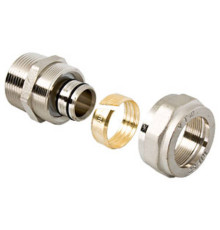 Муфта для металлопластика обжимная с переходом на нар.резьбу прямая