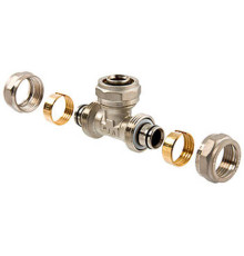 Тройник для металлопластиковой трубы обжимной в ассортименте