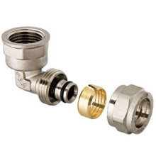 Муфта угловая для металлопластика обжимная с переходом на внутр.резьбу